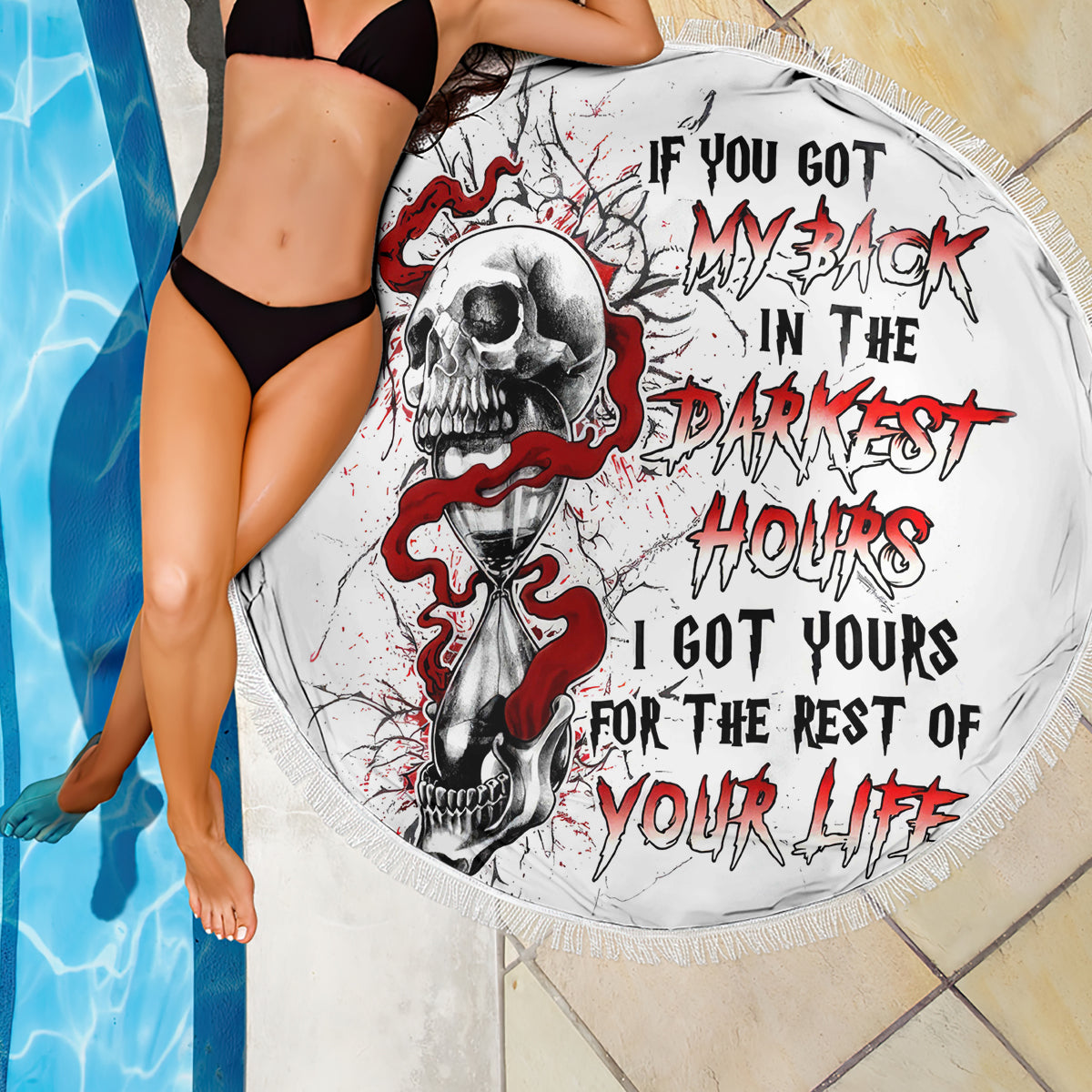 Blood Skull Beach Blanket You Got My Back I Got Your Rest Of Your Life - Wonder Print Shop