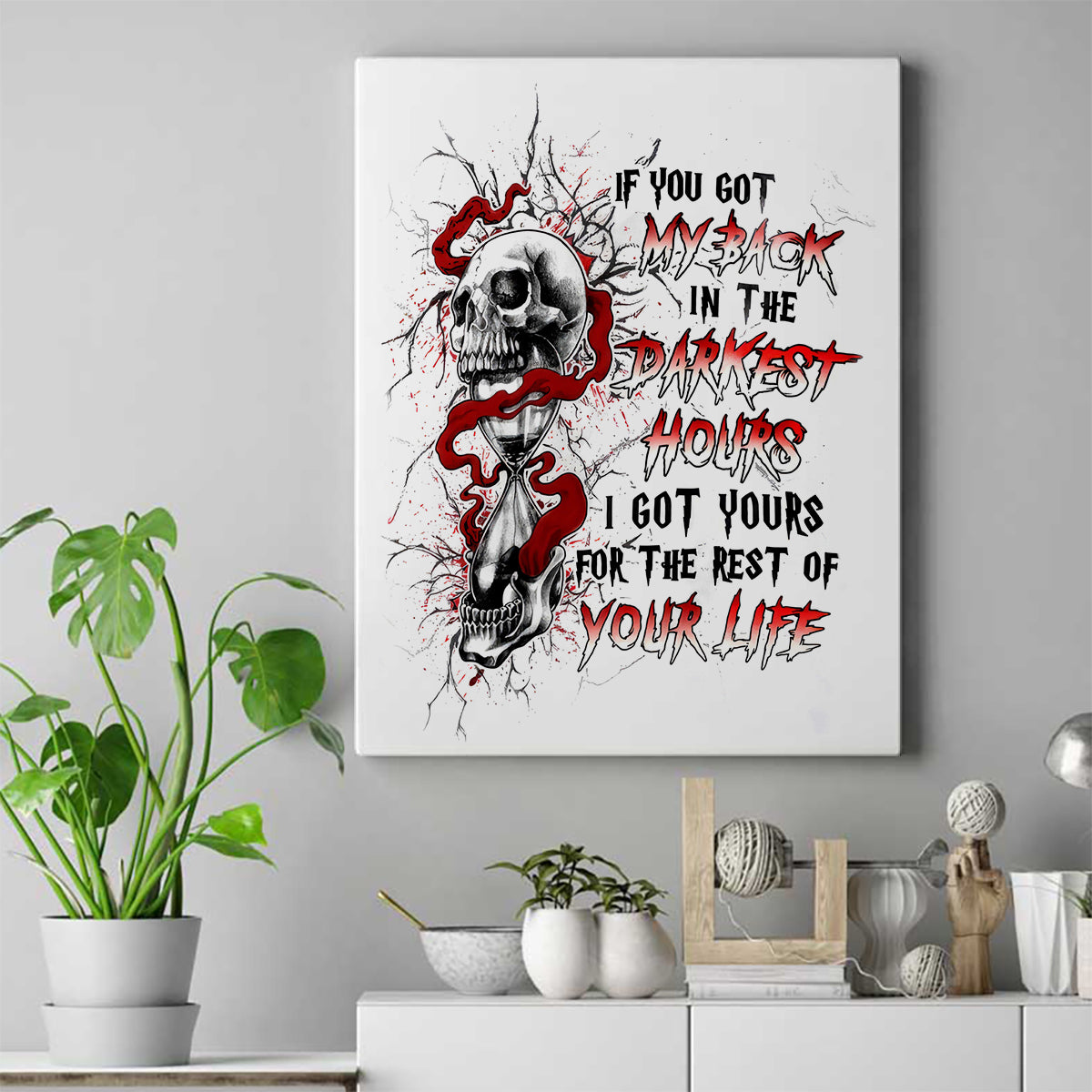 Blood Skull Canvas Wall Art You Got My Back I Got Your Rest Of Your Life - Wonder Print Shop