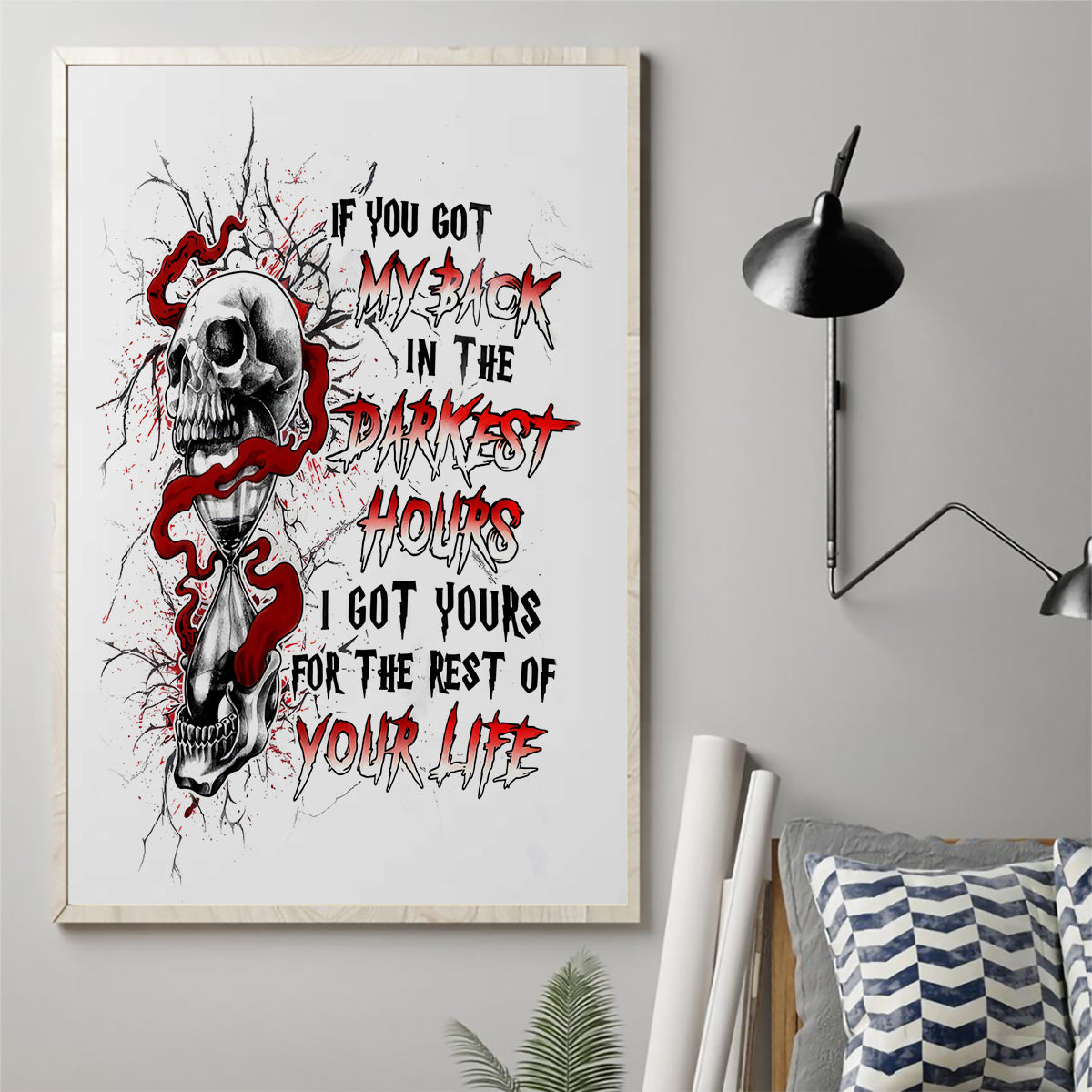 Blood Skull Canvas Wall Art You Got My Back I Got Your Rest Of Your Life - Wonder Print Shop