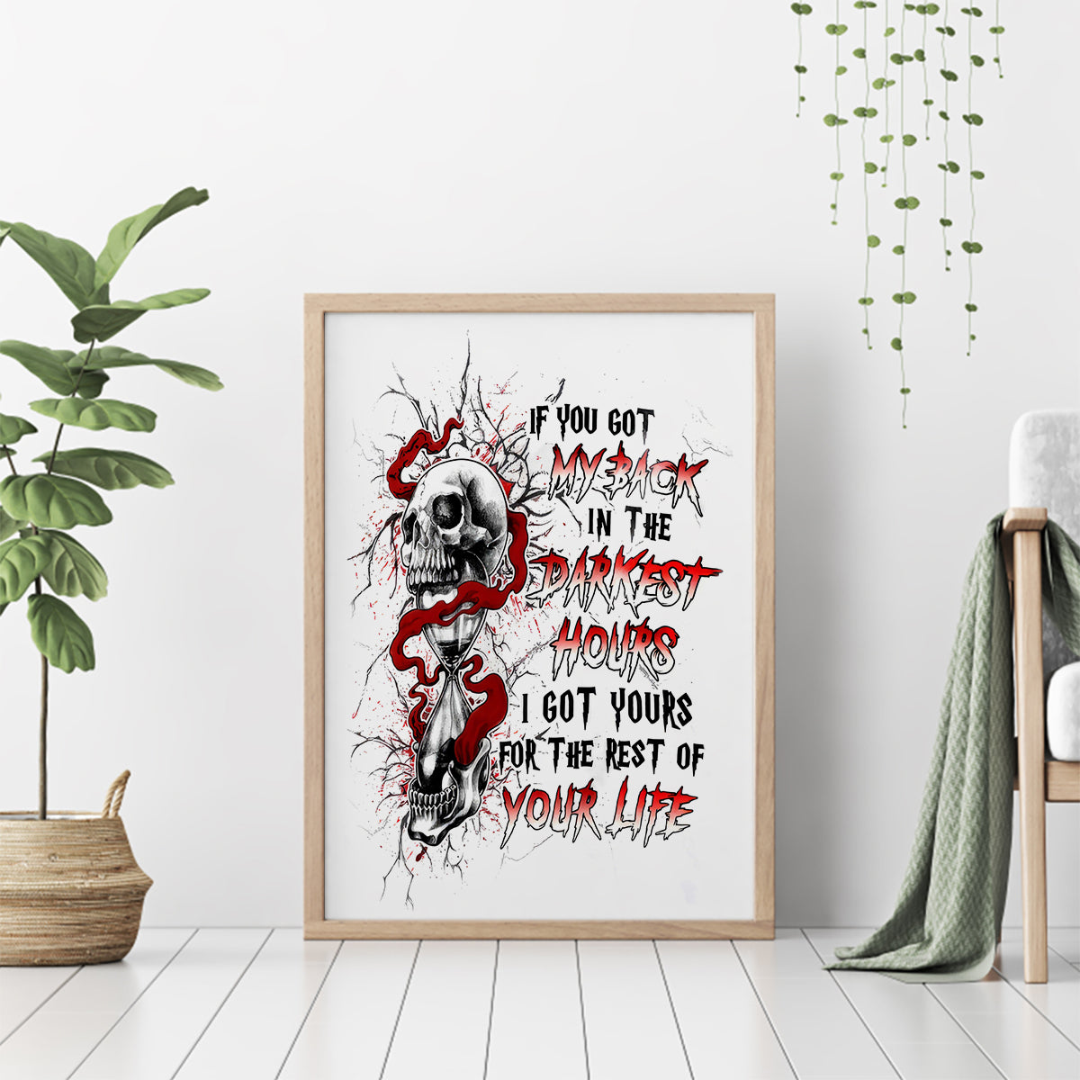 Blood Skull Canvas Wall Art You Got My Back I Got Your Rest Of Your Life - Wonder Print Shop