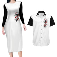Blood Skull Couples Matching Long Sleeve Bodycon Dress and Hawaiian Shirt You Got My Back I Got Your Rest Of Your Life - Wonder Print Shop