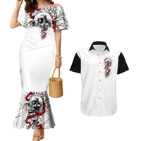 Blood Skull Couples Matching Mermaid Dress and Hawaiian Shirt You Got My Back I Got Your Rest Of Your Life - Wonder Print Shop