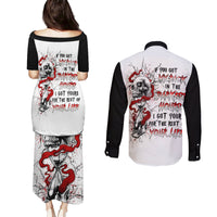 Blood Skull Couples Matching Puletasi Dress and Long Sleeve Button Shirts You Got My Back I Got Your Rest Of Your Life - Wonder Print Shop