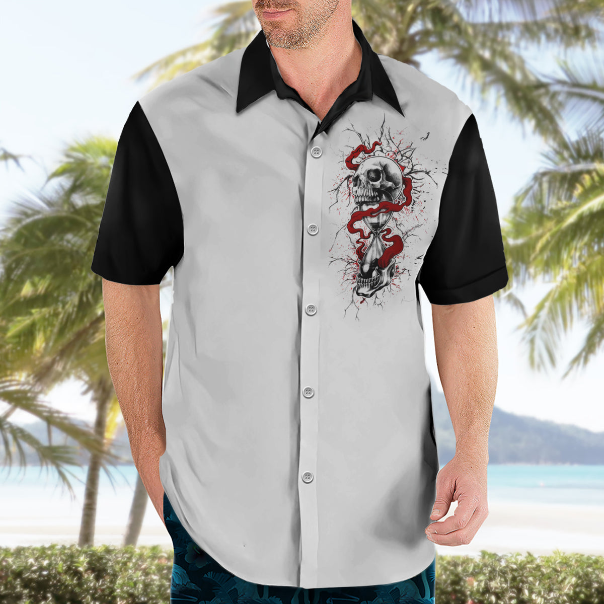 Blood Skull Hawaiian Shirt You Got My Back I Got Your Rest Of Your Life - Wonder Print Shop
