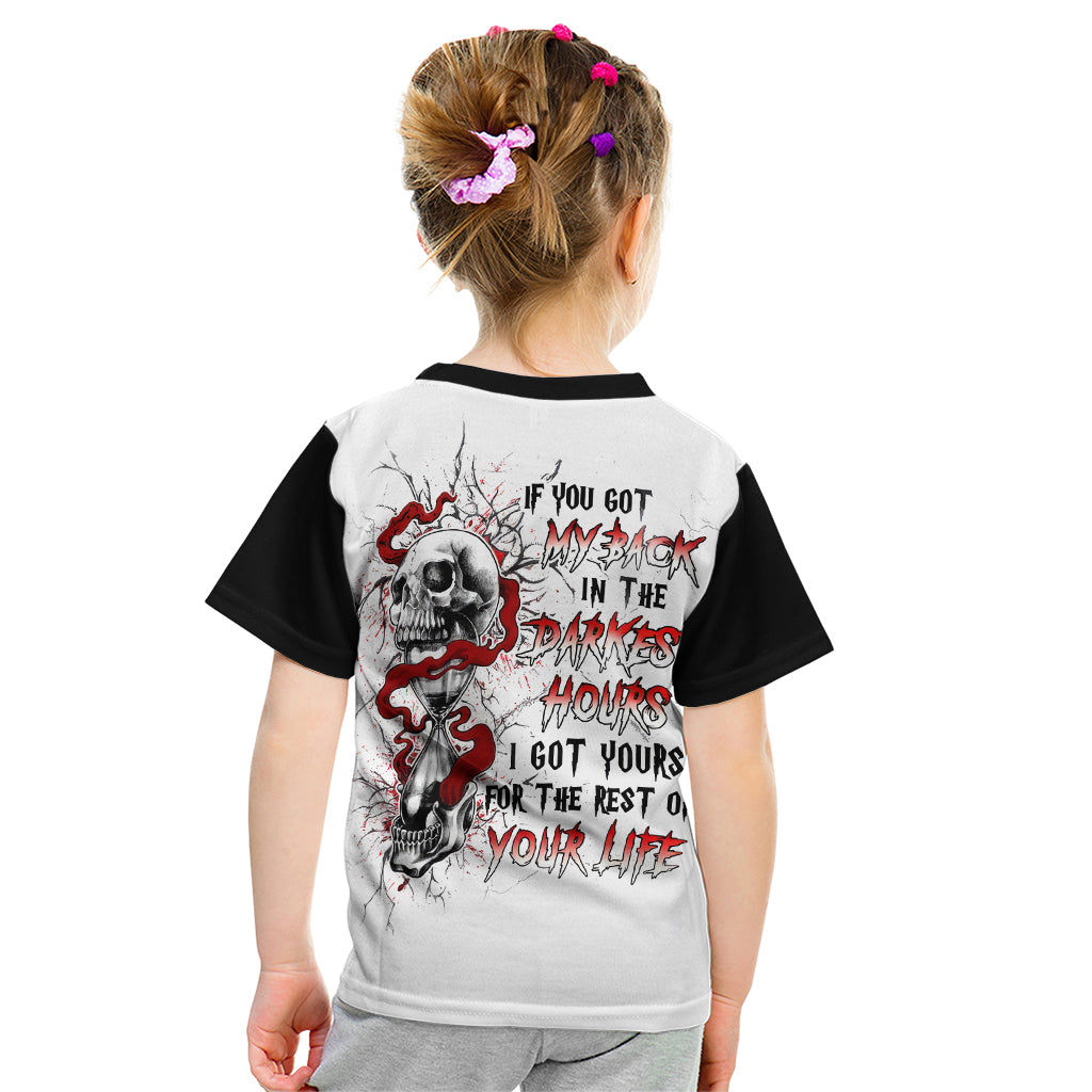 Blood Skull Kid T Shirt You Got My Back I Got Your Rest Of Your Life - Wonder Print Shop