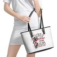 Blood Skull Leather Tote Bag You Got My Back I Got Your Rest Of Your Life - Wonder Print Shop