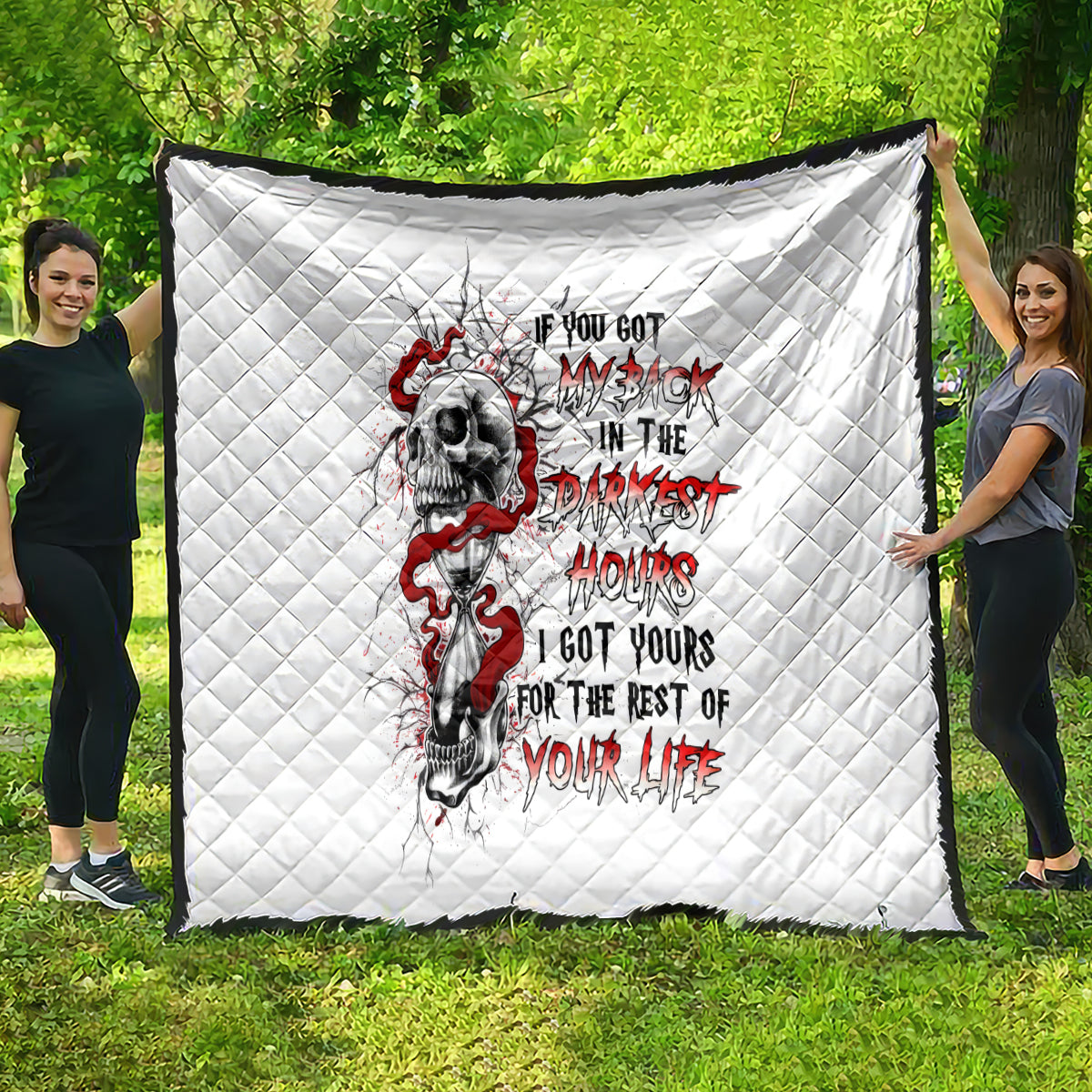 Blood Skull Quilt You Got My Back I Got Your Rest Of Your Life - Wonder Print Shop