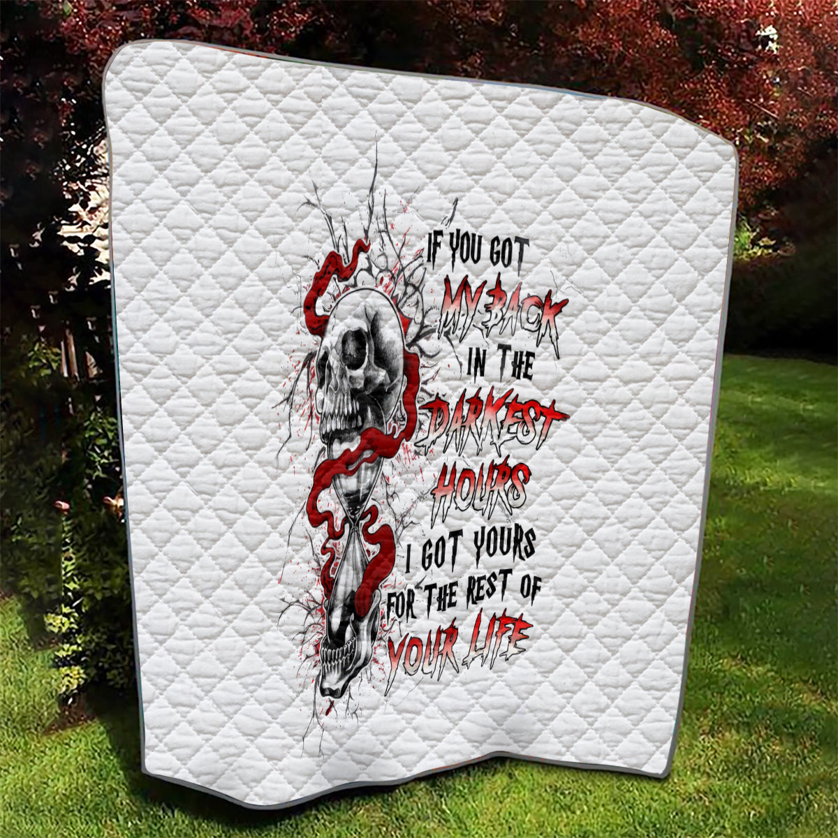 Blood Skull Quilt You Got My Back I Got Your Rest Of Your Life - Wonder Print Shop