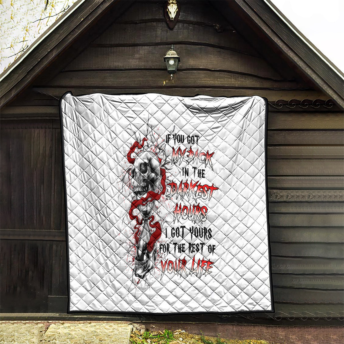 Blood Skull Quilt You Got My Back I Got Your Rest Of Your Life - Wonder Print Shop