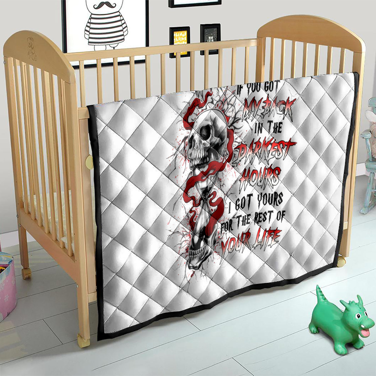 Blood Skull Quilt You Got My Back I Got Your Rest Of Your Life - Wonder Print Shop
