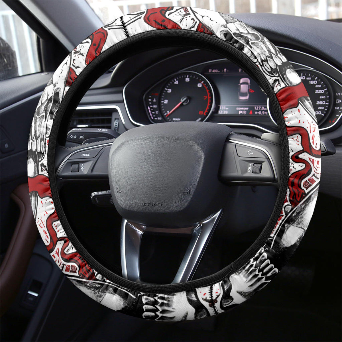 Blood Skull Steering Wheel Cover You Got My Back I Got Your Rest Of Your Life - Wonder Print Shop
