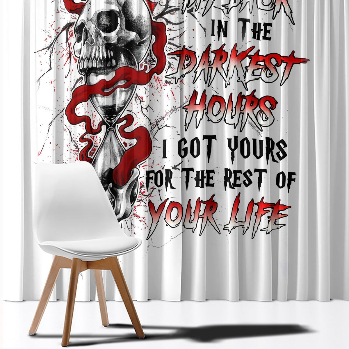 Blood Skull Window Curtain You Got My Back I Got Your Rest Of Your Life - Wonder Print Shop