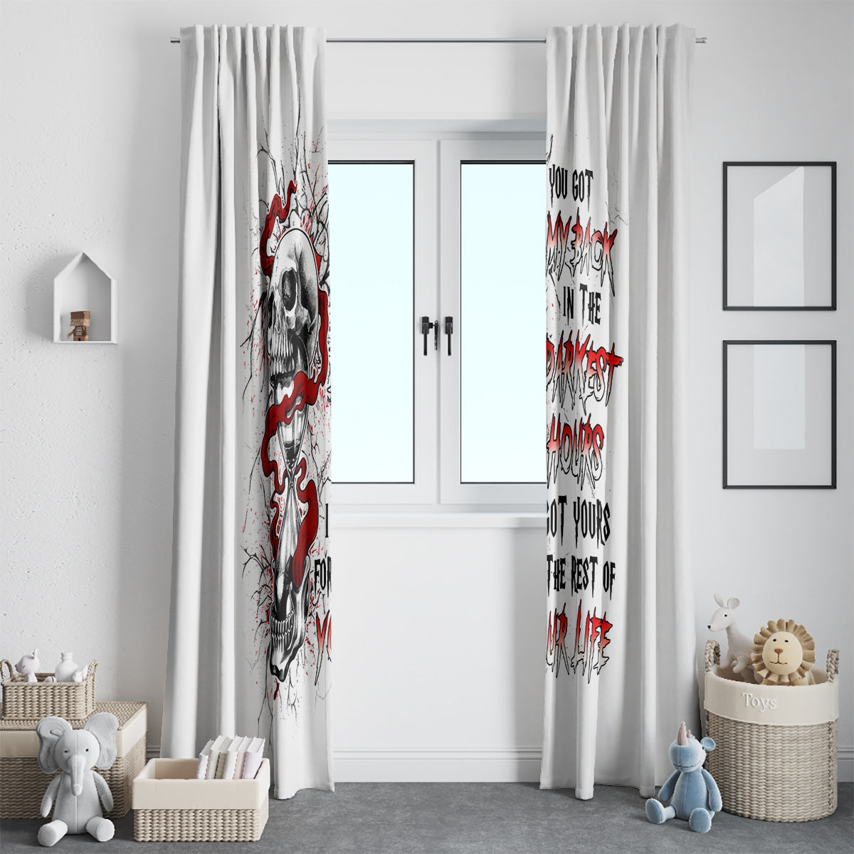 Blood Skull Window Curtain You Got My Back I Got Your Rest Of Your Life - Wonder Print Shop