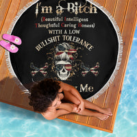 Girl Skull Beach Blanket I'm A Bitch Don't Try Me - Wonder Print Shop