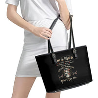 Girl Skull Leather Tote Bag I'm A Bitch Don't Try Me - Wonder Print Shop