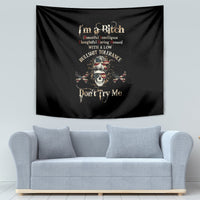 Girl Skull Tapestry I'm A Bitch Don't Try Me - Wonder Print Shop