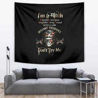 Girl Skull Tapestry I'm A Bitch Don't Try Me - Wonder Print Shop