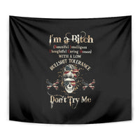 Girl Skull Tapestry I'm A Bitch Don't Try Me - Wonder Print Shop