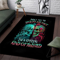 Twin Skull Area Rug Don't Try To Figure Me Out I'm A Special - Wonder Print Shop