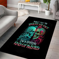 Twin Skull Area Rug Don't Try To Figure Me Out I'm A Special - Wonder Print Shop