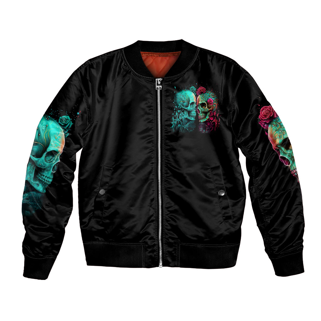 Twin Skull Bomber Jacket Don't Try To Figure Me Out I'm A Special - Wonder Print Shop