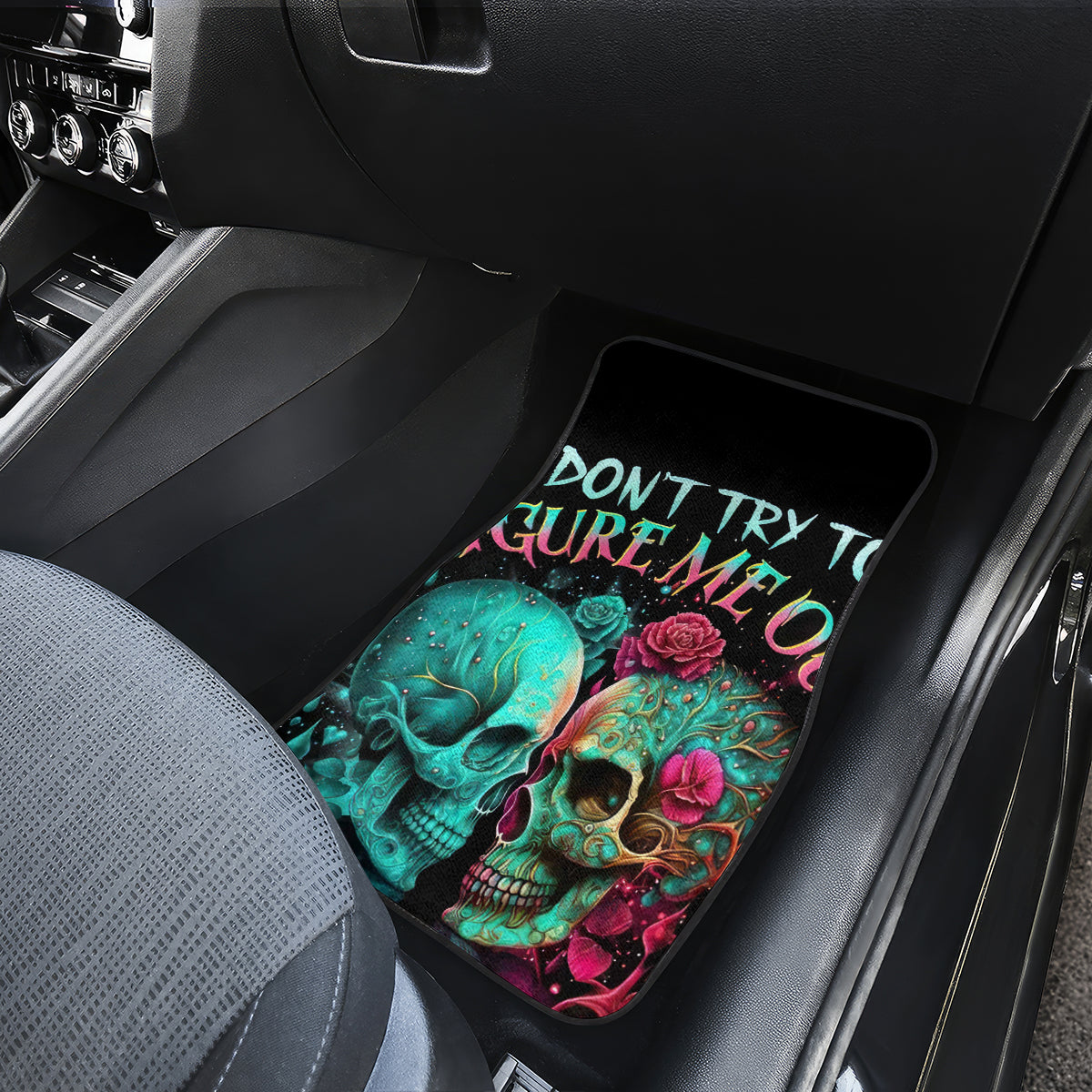 Twin Skull Car Mats Don't Try To Figure Me Out I'm A Special - Wonder Print Shop