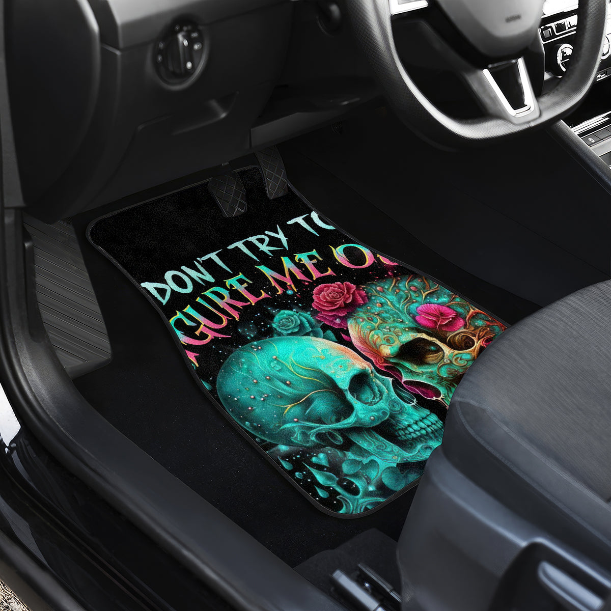 Twin Skull Car Mats Don't Try To Figure Me Out I'm A Special - Wonder Print Shop