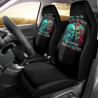 Twin Skull Car Seat Cover Don't Try To Figure Me Out I'm A Special - Wonder Print Shop