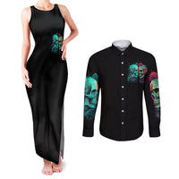 Twin Skull Couples Matching Tank Maxi Dress and Long Sleeve Button Shirts Don't Try To Figure Me Out I'm A Special - Wonder Print Shop