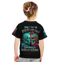 Twin Skull Kid T Shirt Don't Try To Figure Me Out I'm A Special - Wonder Print Shop