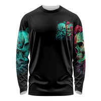 Twin Skull Long Sleeve Shirt Don't Try To Figure Me Out I'm A Special - Wonder Print Shop