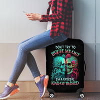 Twin Skull Luggage Cover Don't Try To Figure Me Out I'm A Special - Wonder Print Shop