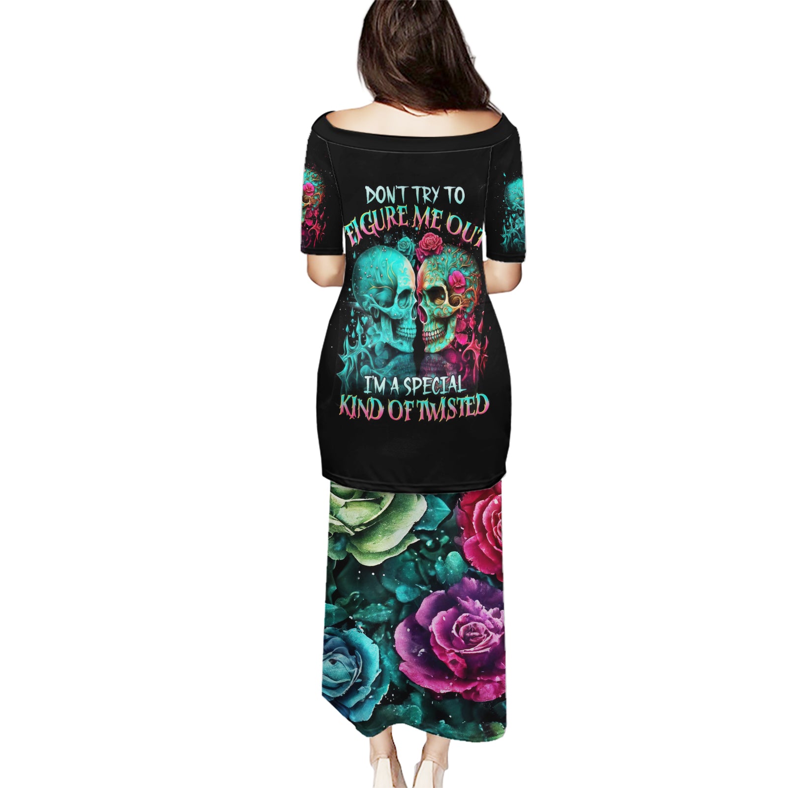 Satan Skull Puletasi I Never Alone My Demon With Me 24/7 - Wonder Print Shop