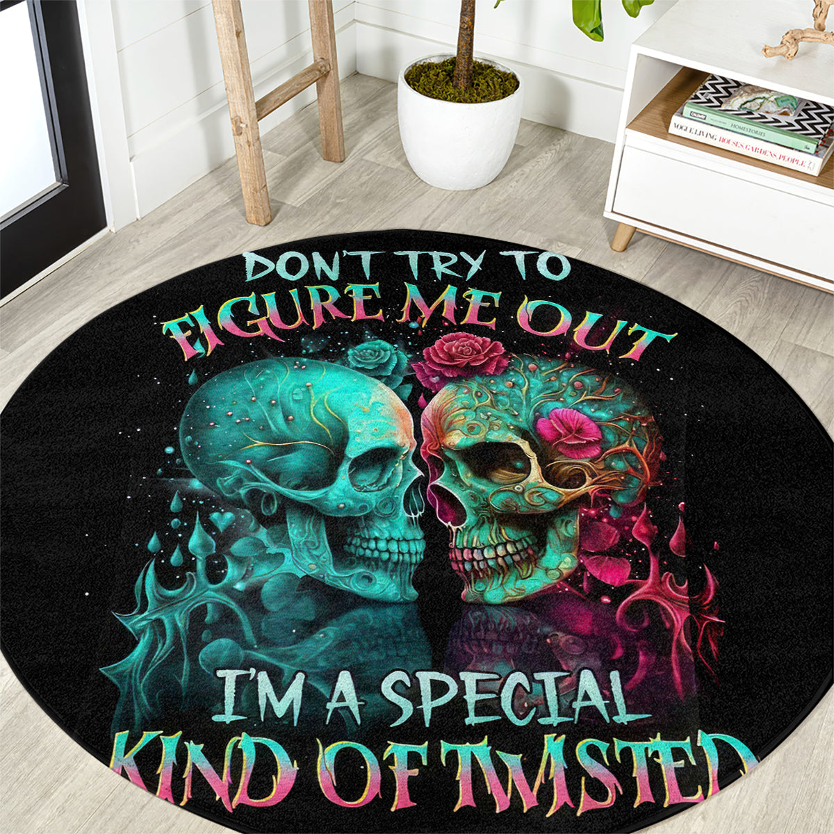 twin-skull-round-carpet-dont-try-to-figure-me-out-im-a-special