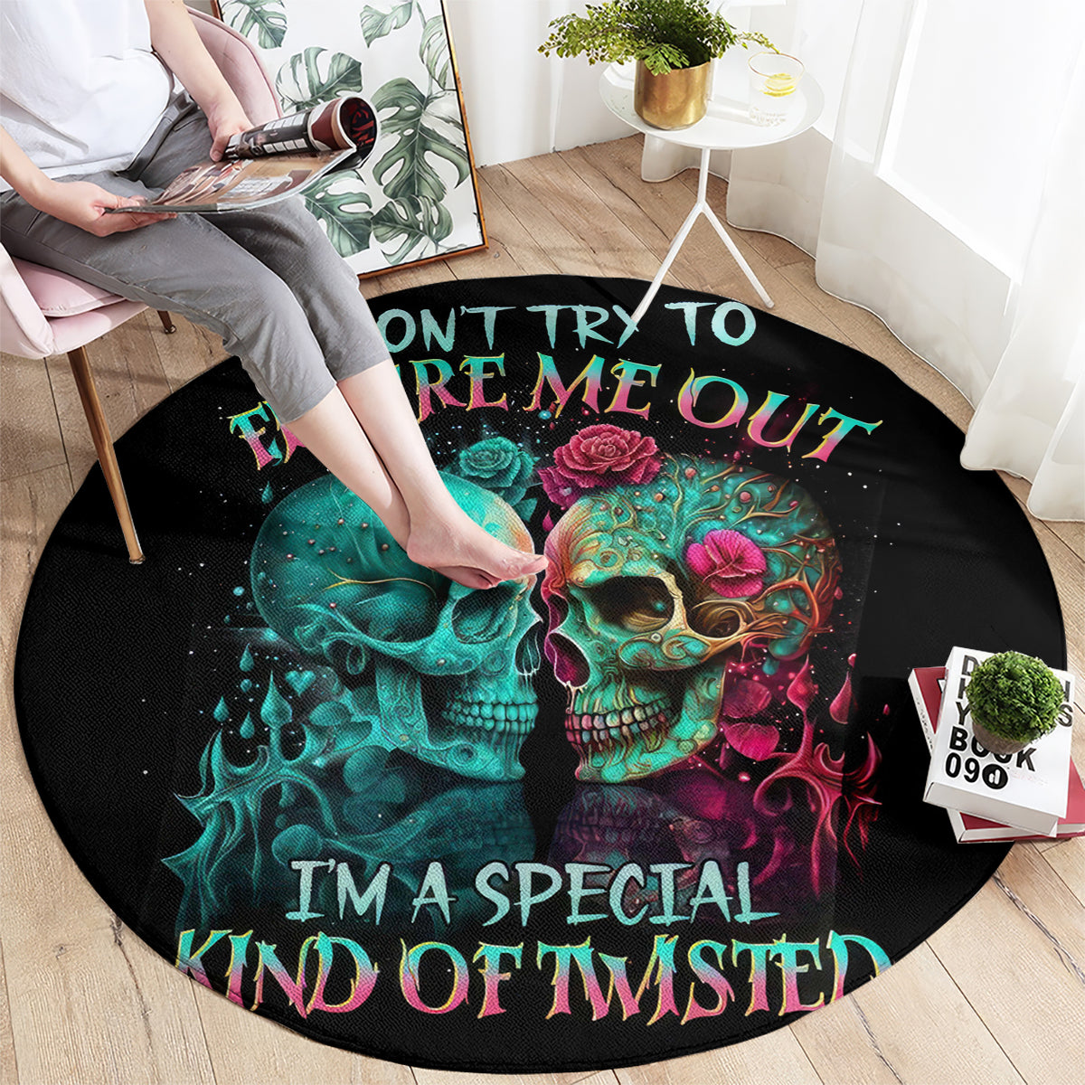 twin-skull-round-carpet-dont-try-to-figure-me-out-im-a-special