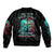 Satan Skull Sleeve Zip Bomber Jacket I Never Alone My Demon With Me 24/7 - Wonder Print Shop