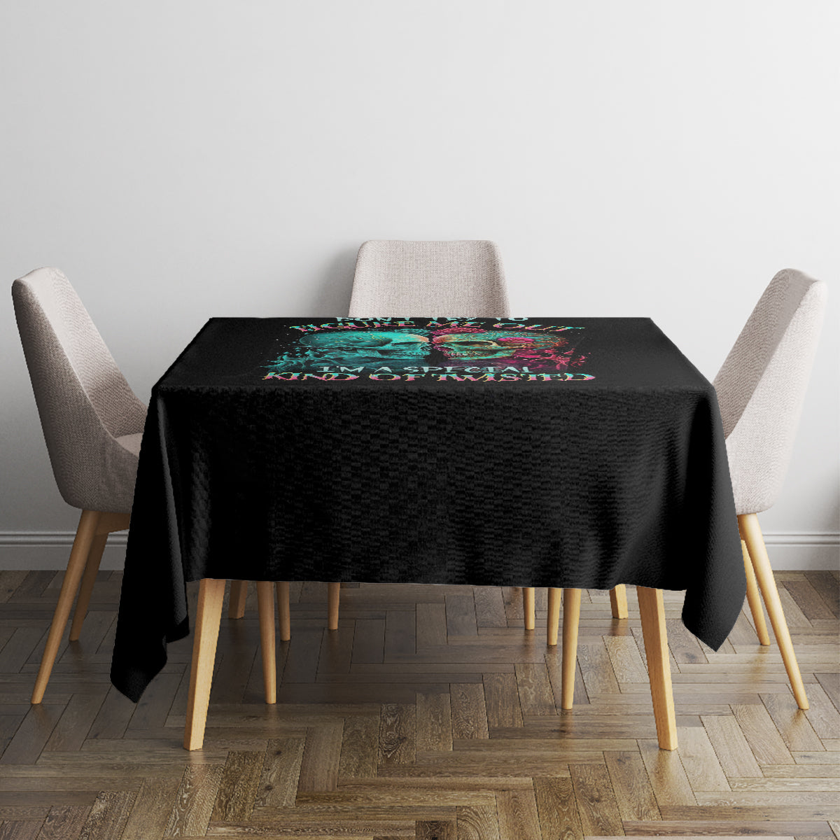 Twin Skull Tablecloth Don't Try To Figure Me Out I'm A Special - Wonder Print Shop