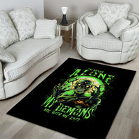 Zombie Skull Area Rug I Never Alone My Demon With Me 24/7 - Wonder Print Shop
