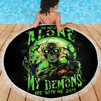 Zombie Skull Beach Blanket I Never Alone My Demon With Me 24/7 - Wonder Print Shop