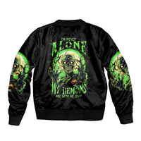 Zombie Skull Bomber Jacket I Never Alone My Demon With Me 24/7 - Wonder Print Shop