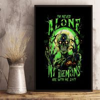 Zombie Skull Canvas Wall Art I Never Alone My Demon With Me 24/7 - Wonder Print Shop