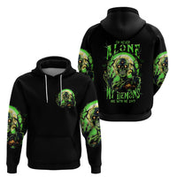 Zombie Skull Hoodie I Never Alone My Demon With Me 24/7 - Wonder Print Shop