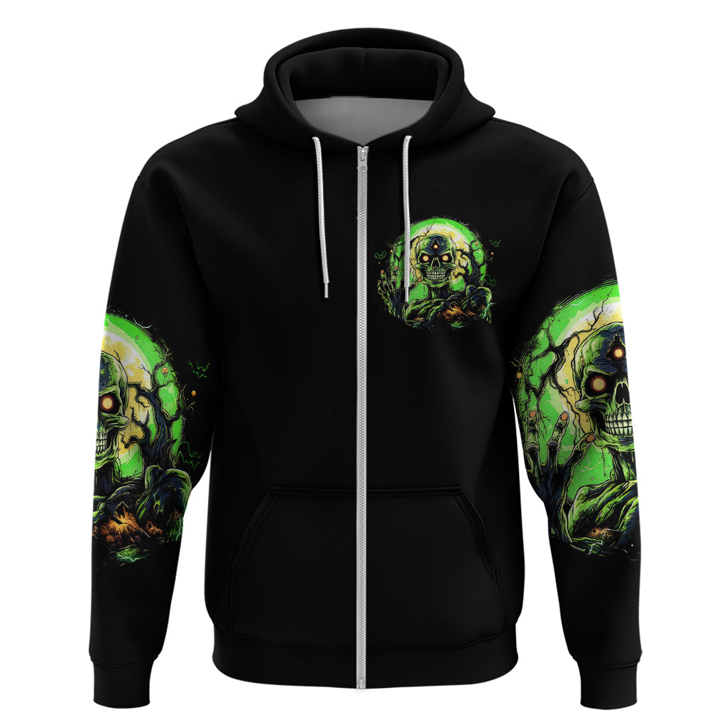 Zombie Skull Hoodie I Never Alone My Demon With Me 24/7 - Wonder Print Shop
