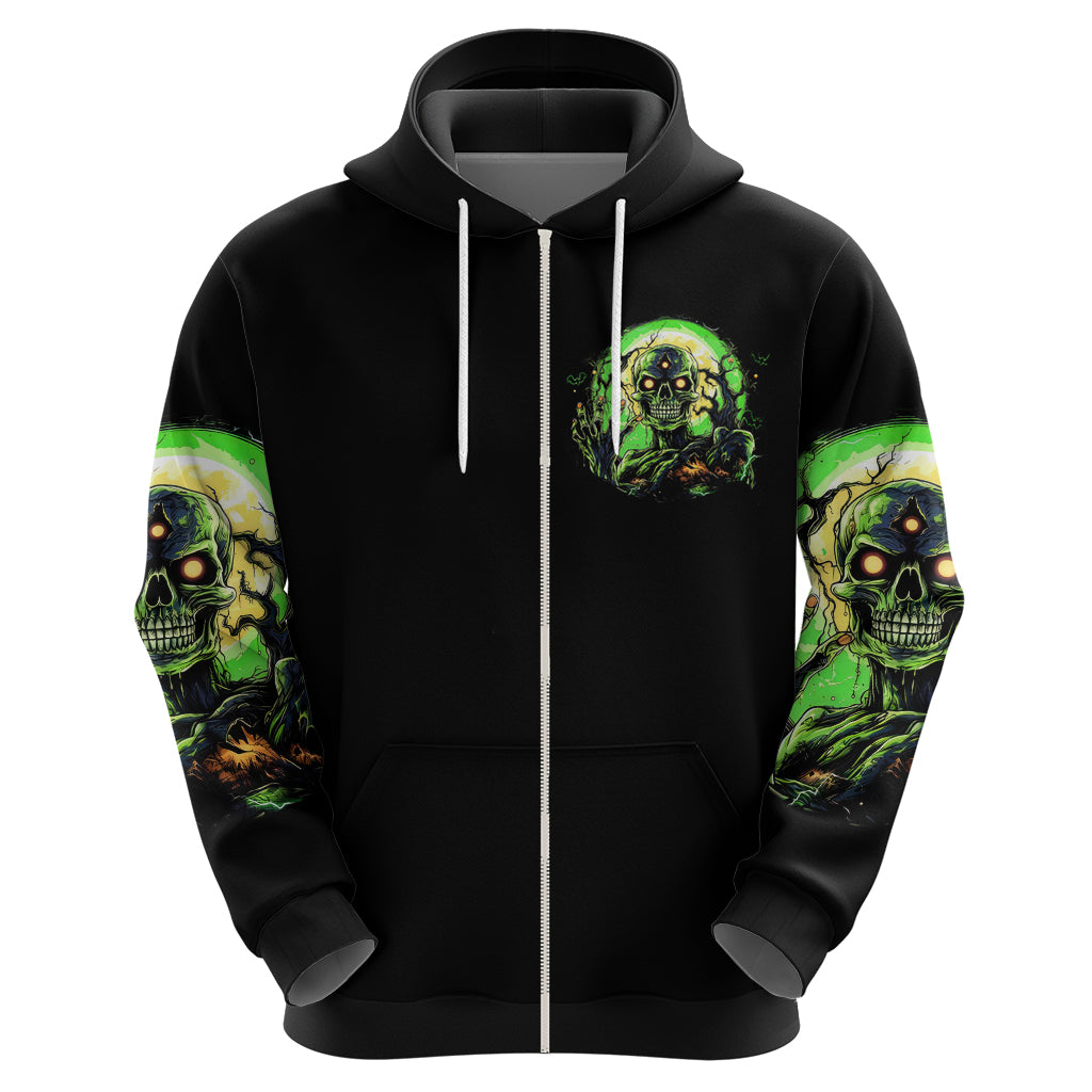 Zombie Skull Hoodie I Never Alone My Demon With Me 24/7 - Wonder Print Shop