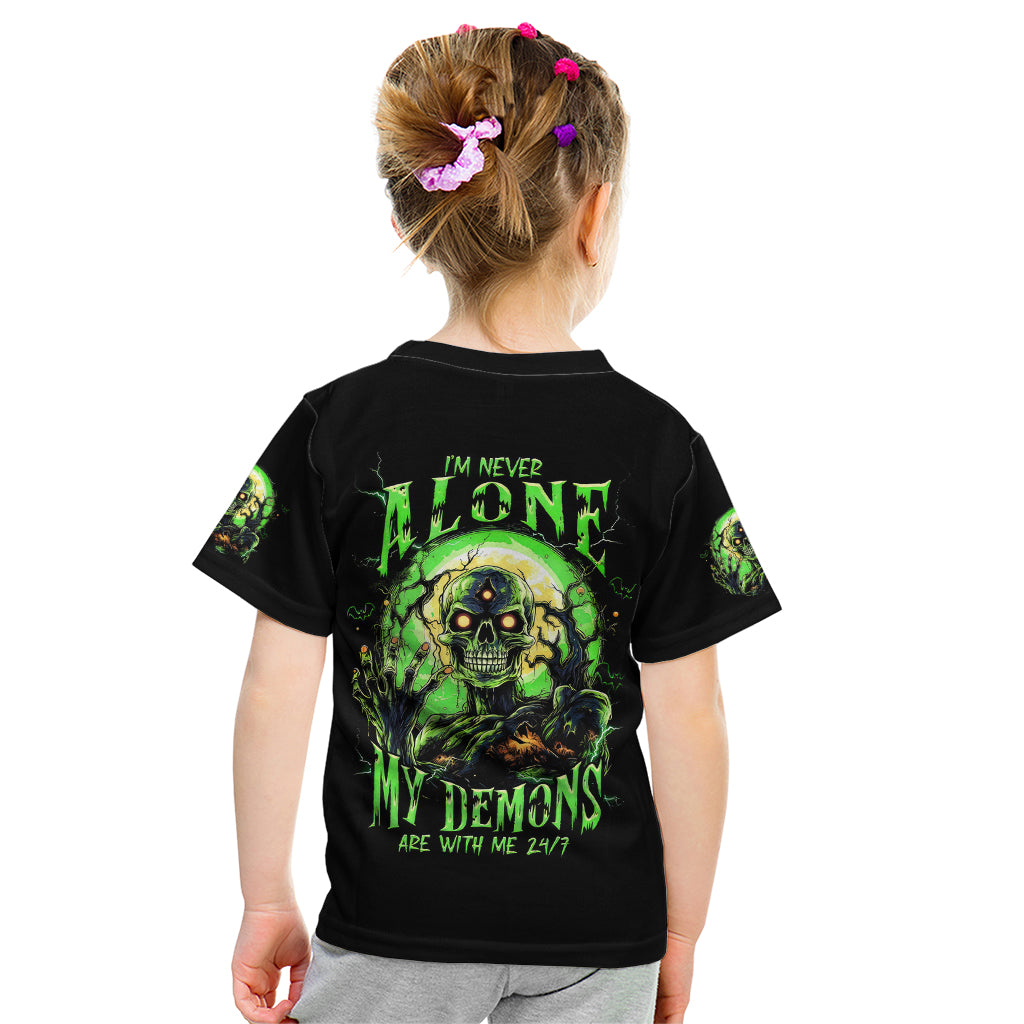 Zombie Skull Kid T Shirt I Never Alone My Demon With Me 24/7 - Wonder Print Shop