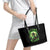Zombie Skull Leather Tote Bag I Never Alone My Demon With Me 24/7 - Wonder Print Shop