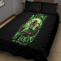 Zombie Skull Quilt Bed Set I Never Alone My Demon With Me 24/7 - Wonder Print Shop