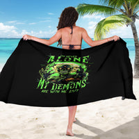 Zombie Skull Sarong I Never Alone My Demon With Me 24/7 - Wonder Print Shop