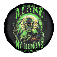 Zombie Skull Spare Tire Cover I Never Alone My Demon With Me 24/7 - Wonder Print Shop