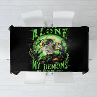Zombie Skull Tablecloth I Never Alone My Demon With Me 24/7 - Wonder Print Shop